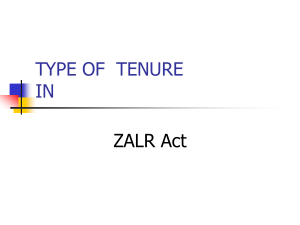 Type Of Tenure IN ZALR Act