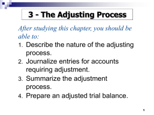 Accounting Adjusting Process: Entries & Trial Balance