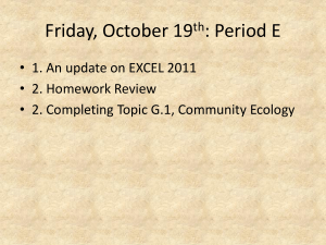 Community Ecology