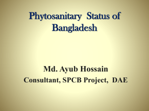 Phytosanitary Status of Bangladesh: Plant Quarantine & Export