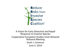 CESU Presentation - Reduce Risks from Invasive Species Coalition