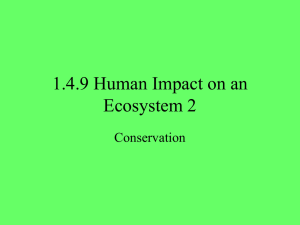 1.4.9 Human Impact on an Ecosystem 2 - Conservation