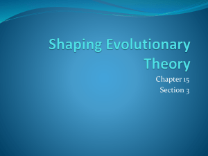Evolutionary Theory: Hardy-Weinberg, Selection, Speciation