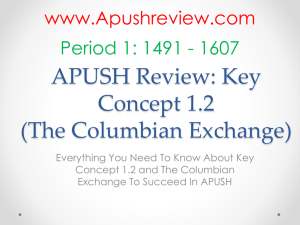 APUSH Review: Columbian Exchange (Key Concept 1.2)
