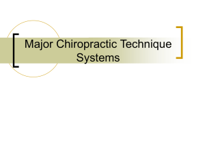 Major Chiropractic Technique Systems