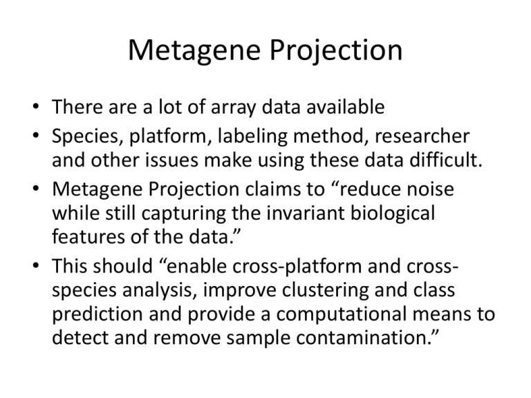Meta Gene Program Metagene Projection
