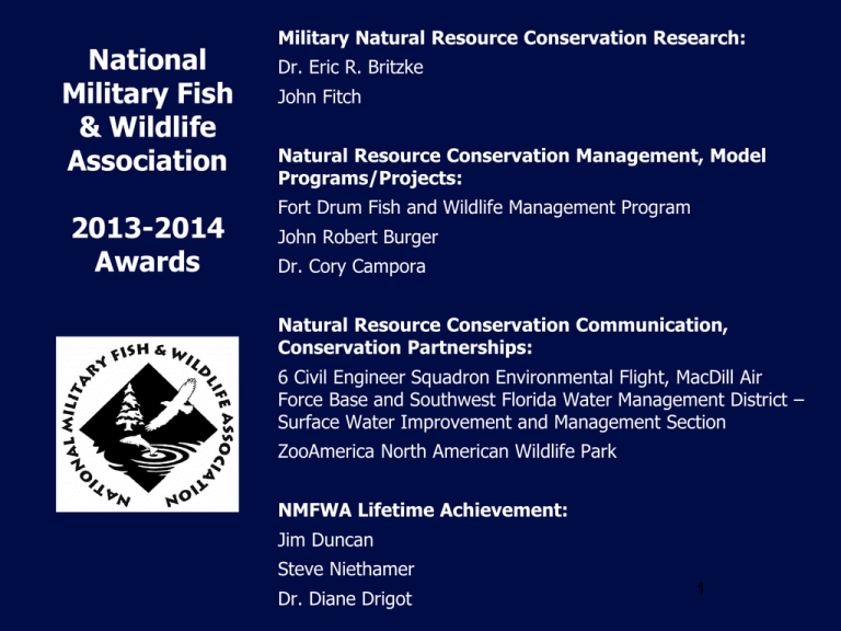 20132014 NMFWA Awards Presentation
