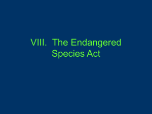 VIII. The Endangered Species Act