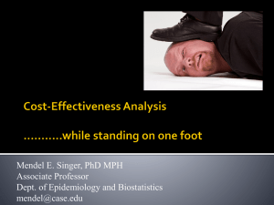 EPBI 467 Cost-Effectiveness Analysis in Health Care