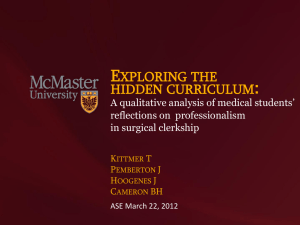 Uncovering the Hidden Curriculum A qualitative analysis of