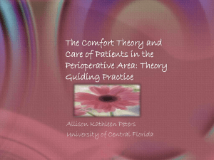 Comfort Theory in Perioperative Nursing Care