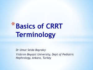 CRRT Terminology: Basics of Continuous Renal Replacement Therapy