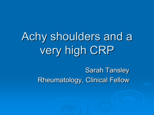 Achy shoulders and a very high CRP