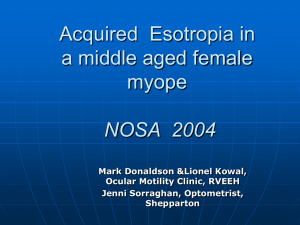 Acquired Esotropia in a myopic middle aged female