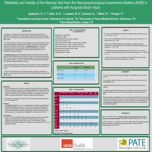 NAB Naming Test - Pate Rehabilitation
