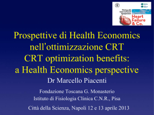 Prospettive di Health Economics nell`ottimizzazione CRT CRT
