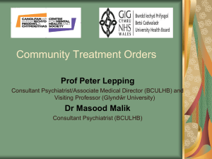 Community Treatment Orders: A Psychiatric Overview