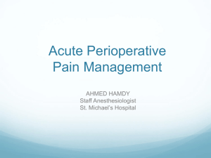 Perioperative Pain Management