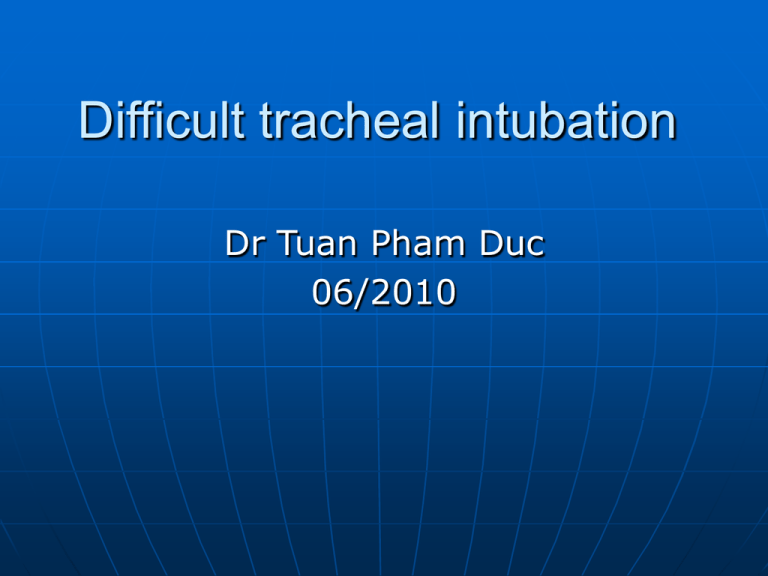 Tracheal Intubation