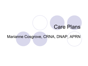 Care Plans - School of Nurse Anesthesia
