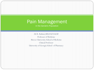 Pain Management in the Geriatric Population