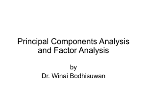 Principal Components Analysis and Factor Analysis