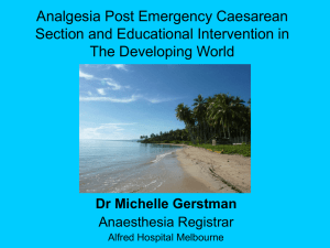 Analgesia Post Emergency C-Section: Developing World Study