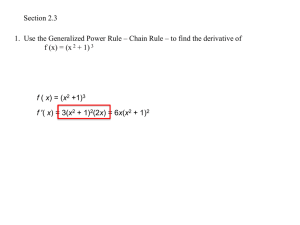 Chain Rule & Generalized Power Rule Worksheet