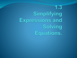 Chapter 9: Basic Algebra
