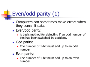 Even/Odd Parity: Error Detection in Data Transmission