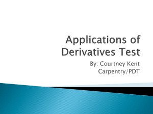Applications of Derivatives Test