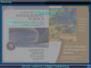 B.3 Integer Programming