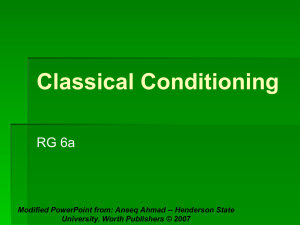 Classical Conditioning: Pavlov & Learning Principles
