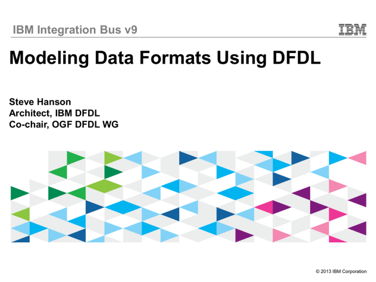 Modeling Industry Data Formats