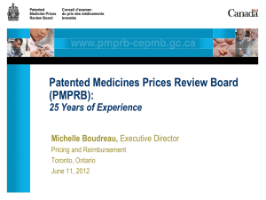 PPTX - Patented Medicine Prices Review Board