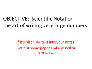 Scientific Notation I