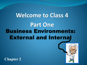 Business Environments: External and Internal