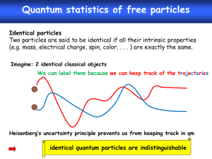 Quantum statistics of free particles