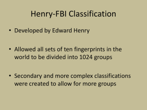 Henry-FBI Fingerprint Classification System