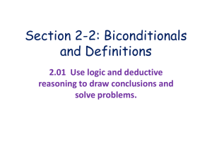 Biconditionals & Definitions: Geometry Presentation