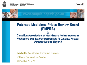 PPTX - Patented Medicine Prices Review Board