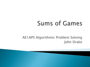 Sum Games: Algorithmic Problem Solving Presentation
