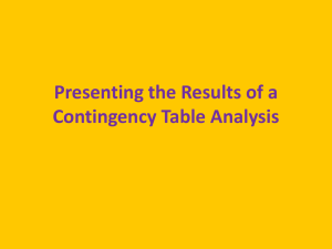 Presenting the Results of a Contingency Table Analysis