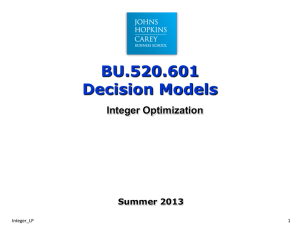 Integer Models