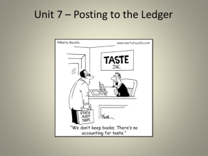 Unit #7 - Posting to the Ledger