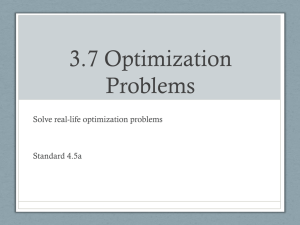 Optimization Problems: Real-Life Applications