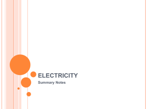 Electricity Summary Notes: Circuits, Current, Voltage, Safety