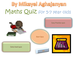 Maths Quiz for 5-7 year olds