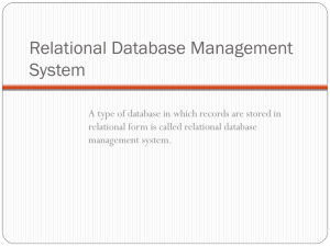 Relational Database Management System