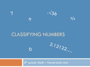 Classifying Numbers - Lakewood City Schools